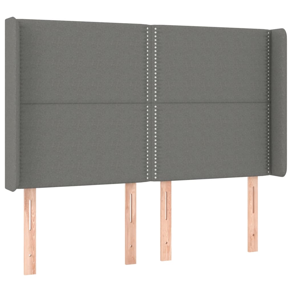 Krevet box spring s madracem LED tamnosivi 140x200 cm tkanina
