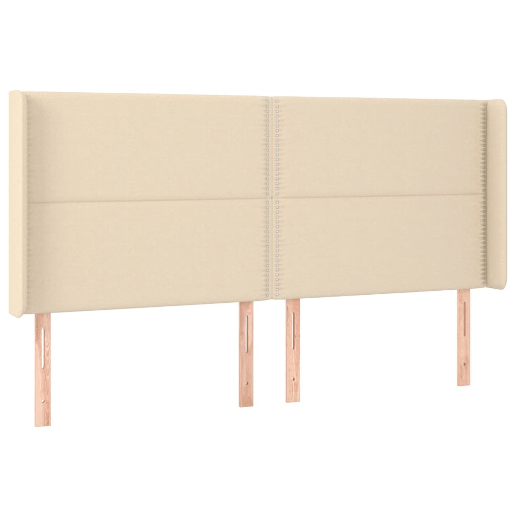 Krevet box spring s madracem LED krem 180x200 cm od tkanine