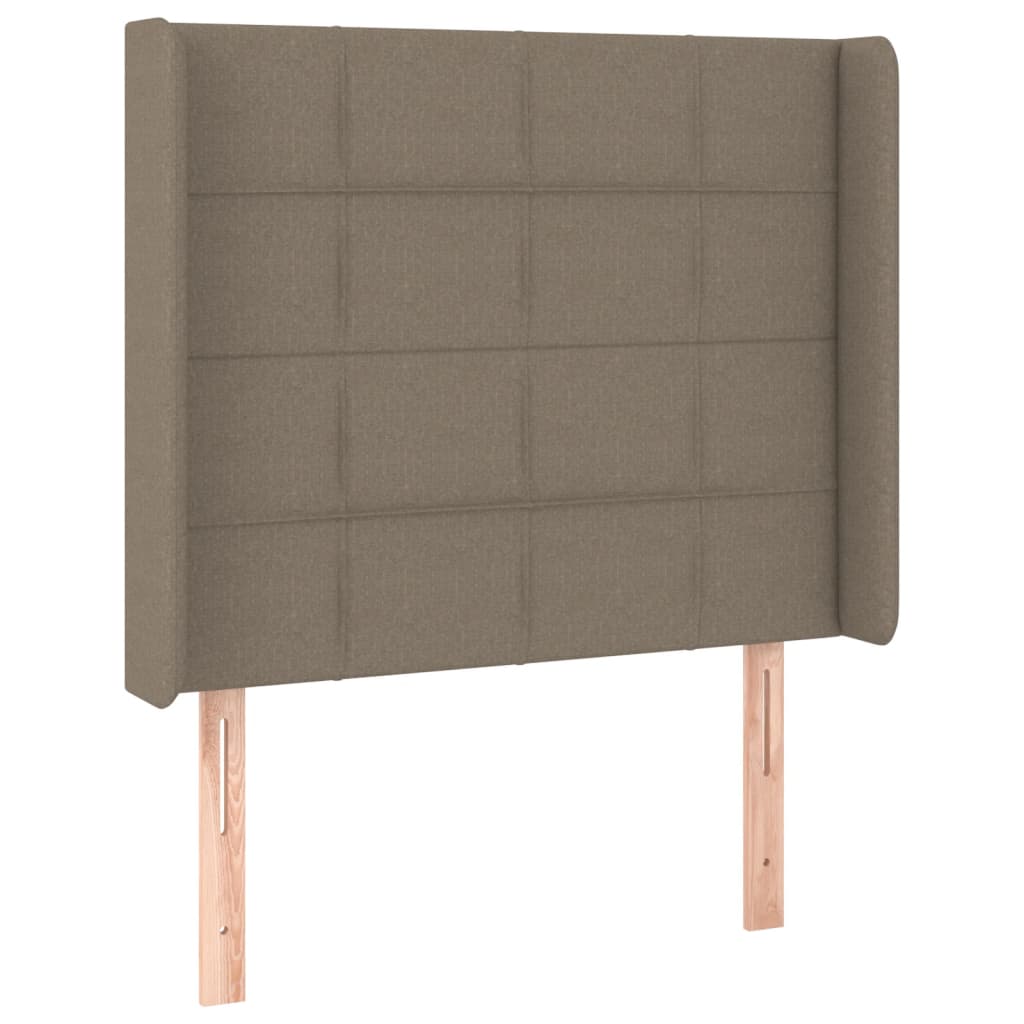 Krevet box spring s madracem LED smeđesivi 80 x 200 cm tkanina