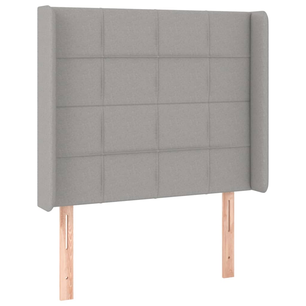 Krevet box spring s madracem LED svjetlosivi 90x190 cm tkanina