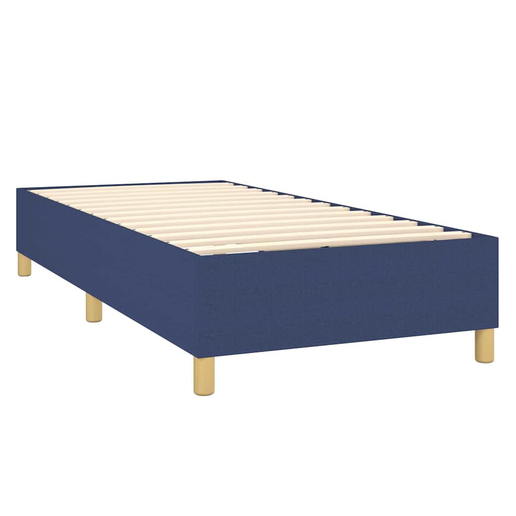 Krevet box spring s madracem LED plavi 90x200 cm od tkanine
