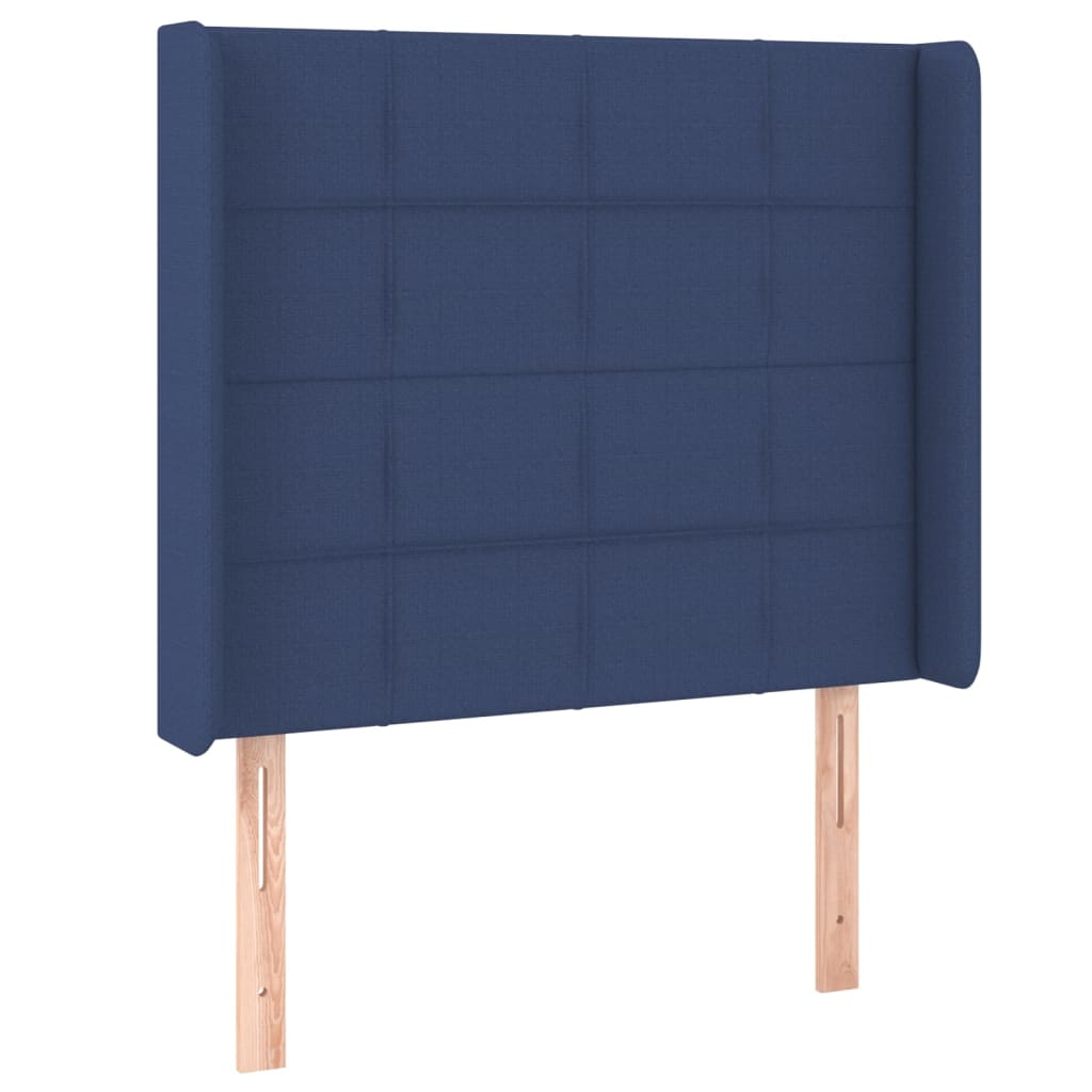 Krevet box spring s madracem LED plavi 100x200 cm od tkanine