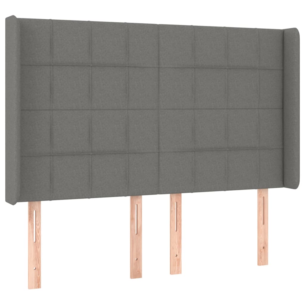 Krevet box spring s madracem LED tamnosivi 140x190 cm tkanina
