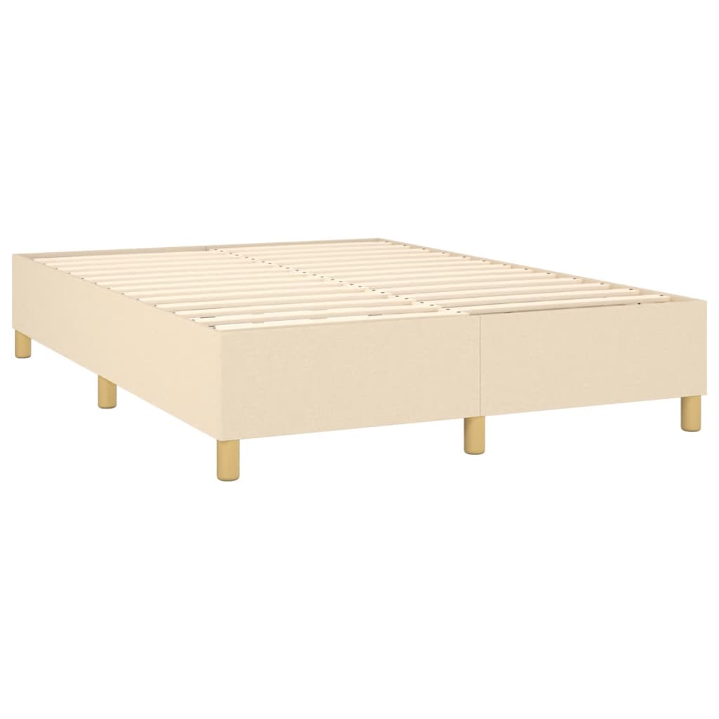 Krevet box spring s madracem LED krem 140x190 cm od tkanine