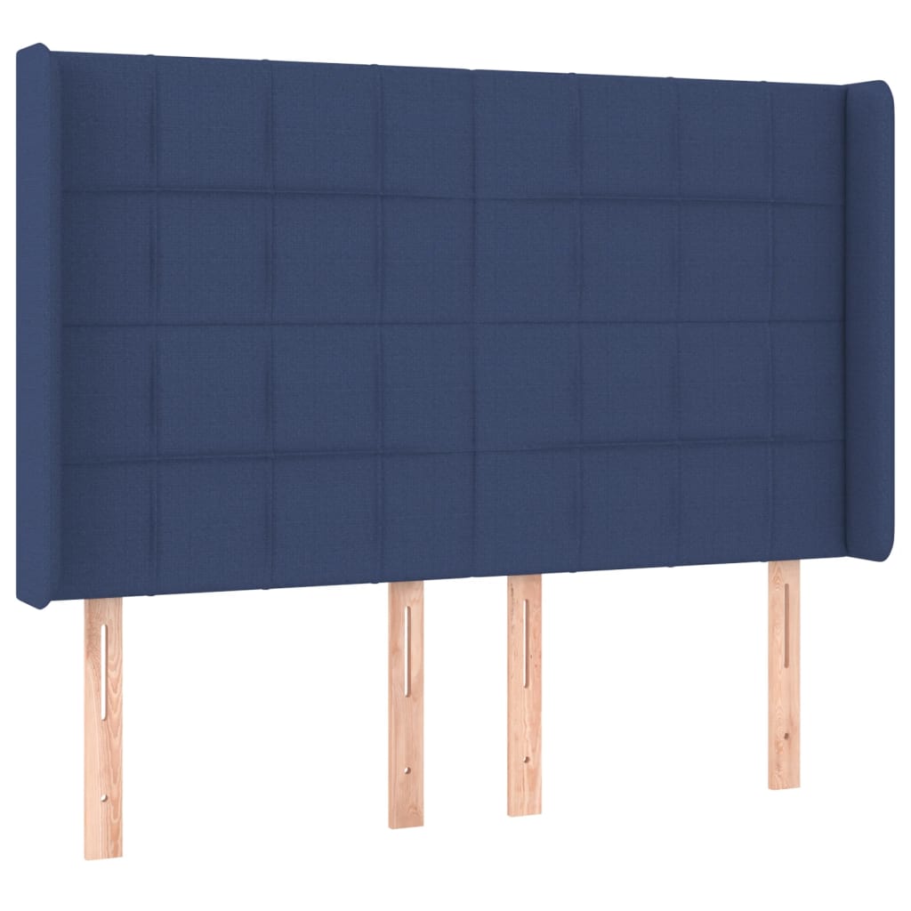 Krevet box spring s madracem LED plavi 140x200 cm od tkanine
