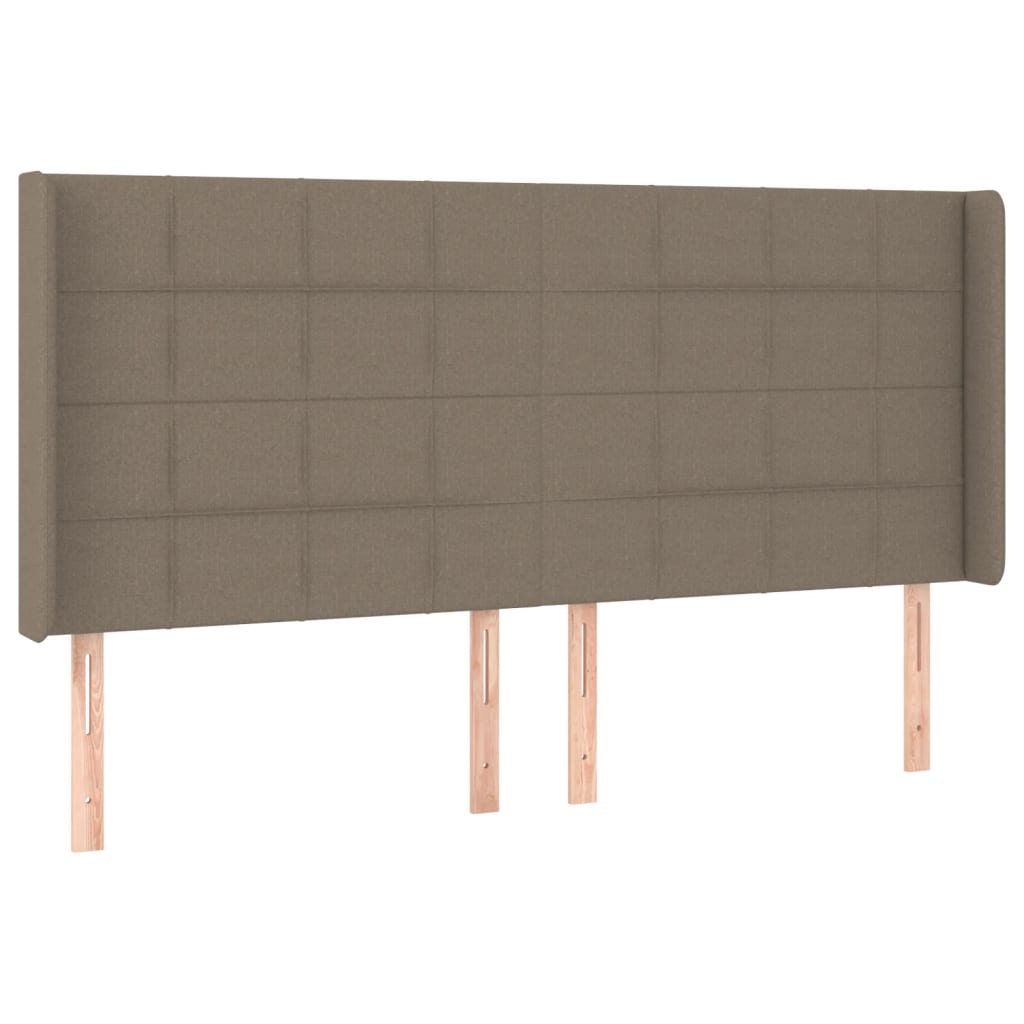 Krevet box spring s madracem LED smeđesivi 160x200 cm tkanina
