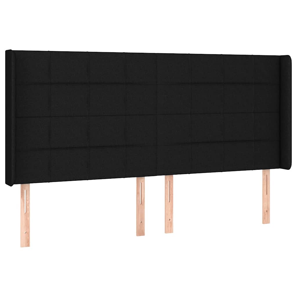 Krevet box spring s madracem LED crni 180x200 cm od tkanine