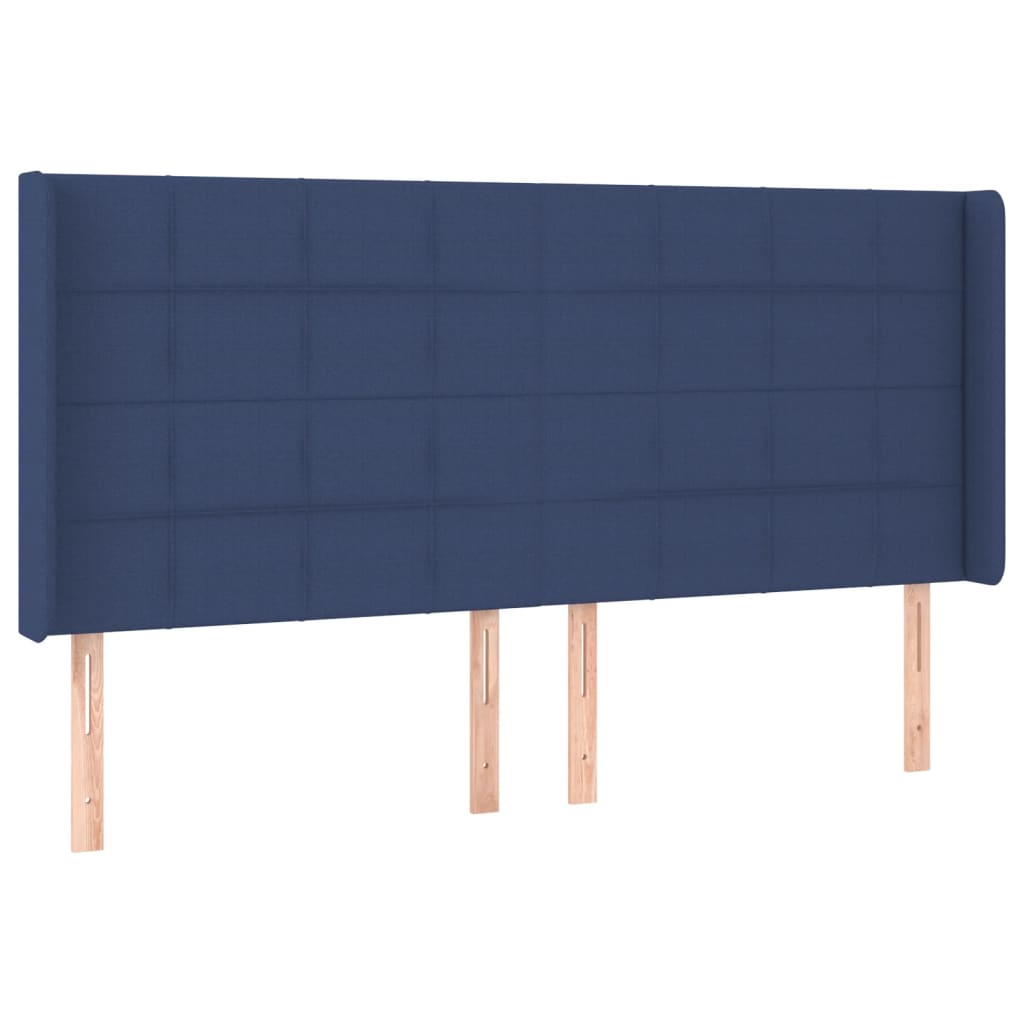 Krevet box spring s madracem LED plavi 180x200 cm od tkanine