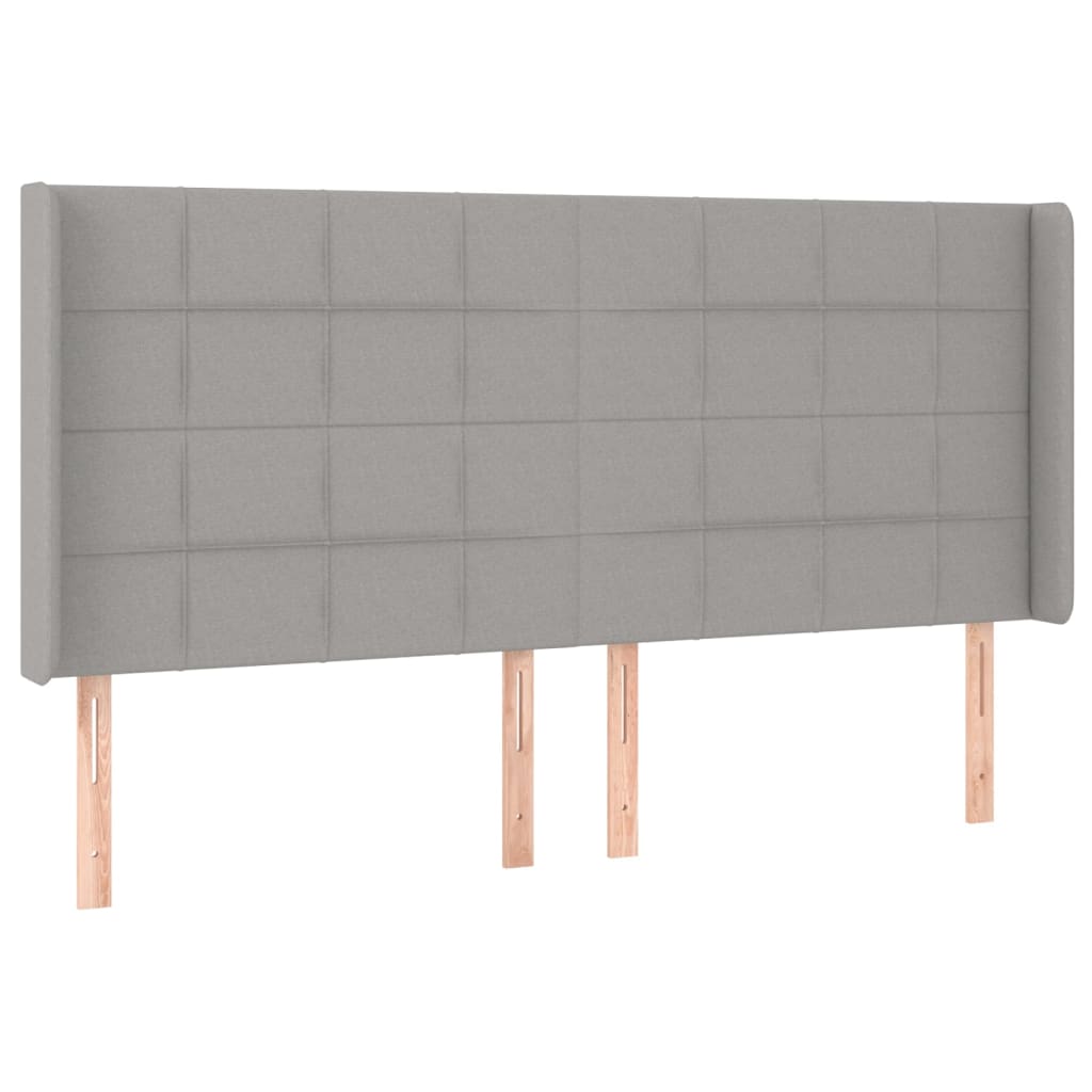 Krevet box spring s madracem LED svjetlosivi 200x200 cm tkanina