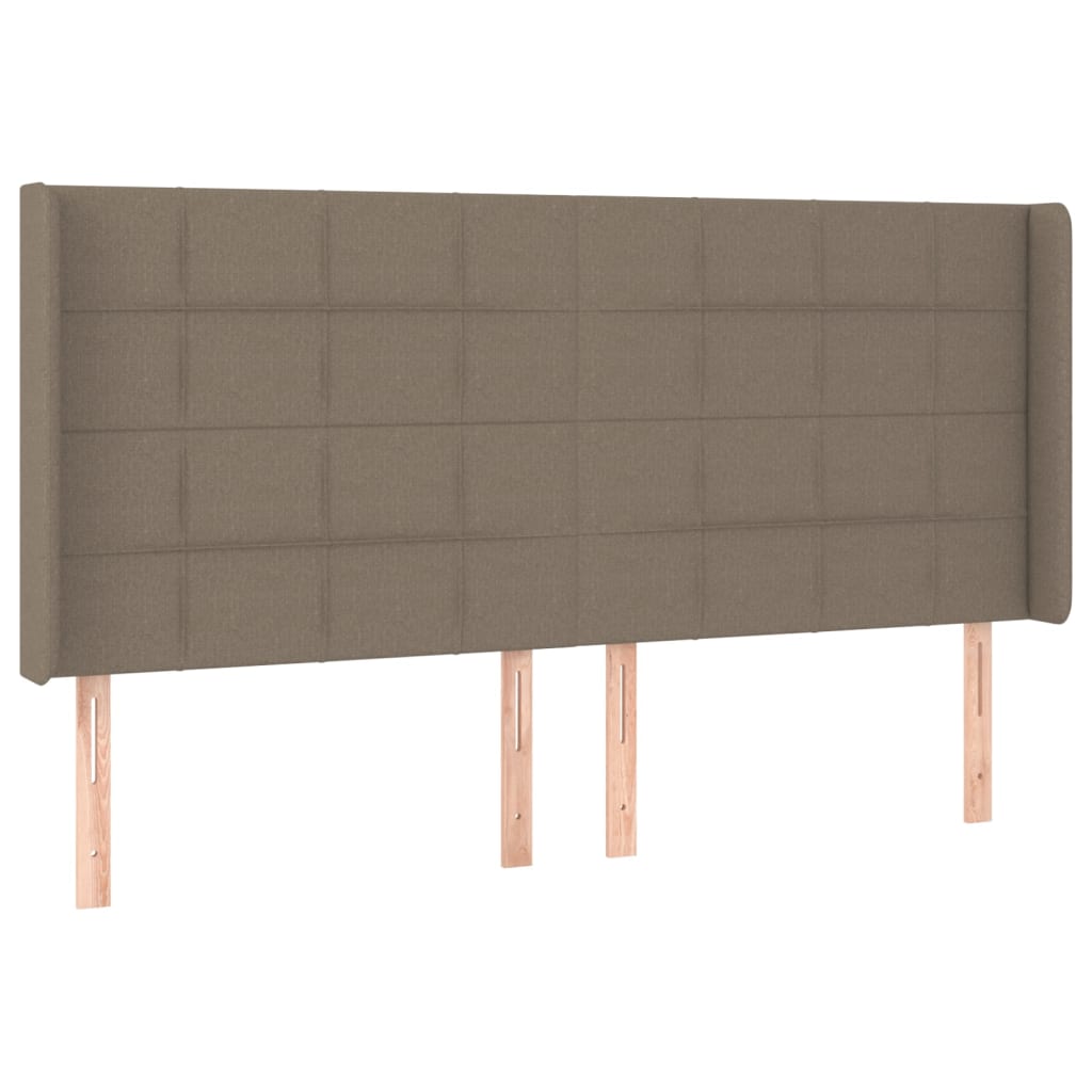 Krevet box spring s madracem LED smeđesivi 200x200 cm tkanina