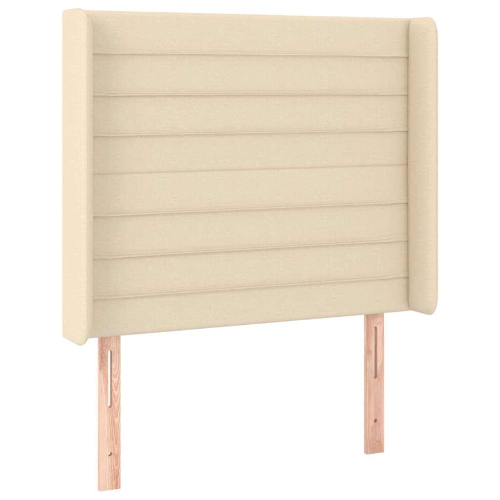 Krevet box spring s madracem LED krem 100x200 cm od tkanine