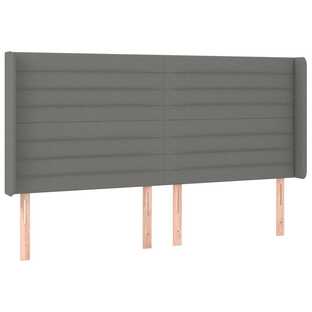 Krevet box spring s madracem LED tamnosivi 160x200 cm tkanina