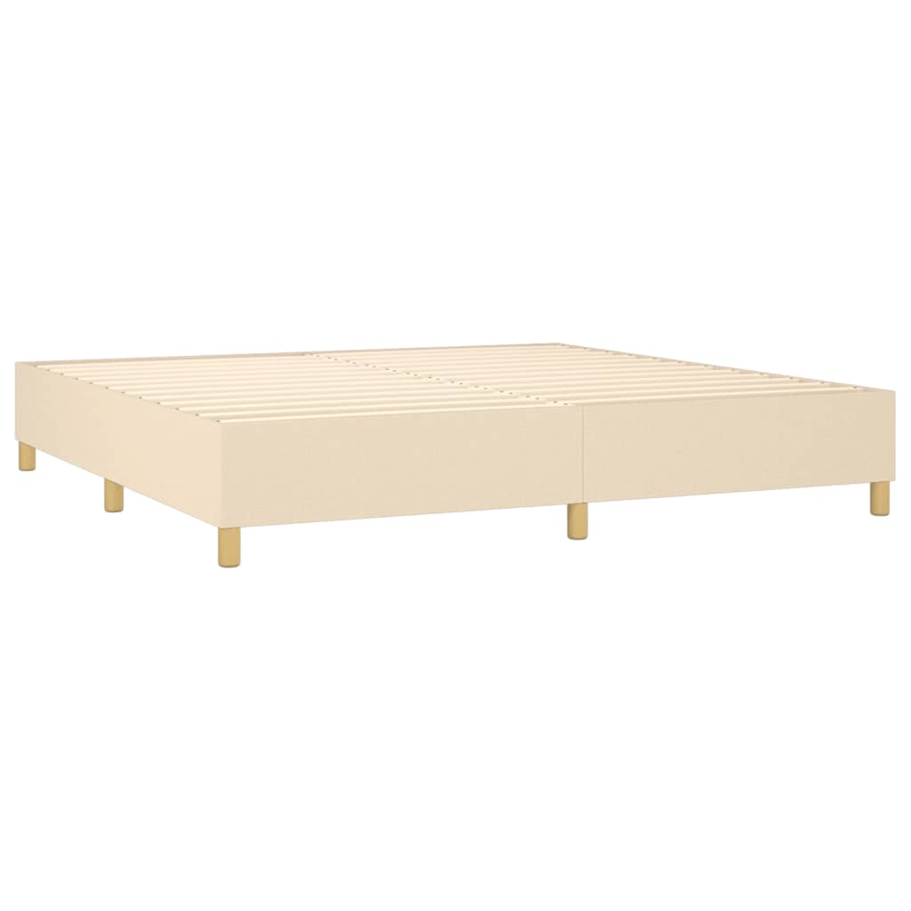Krevet box spring s madracem LED krem 200x200 cm od tkanine