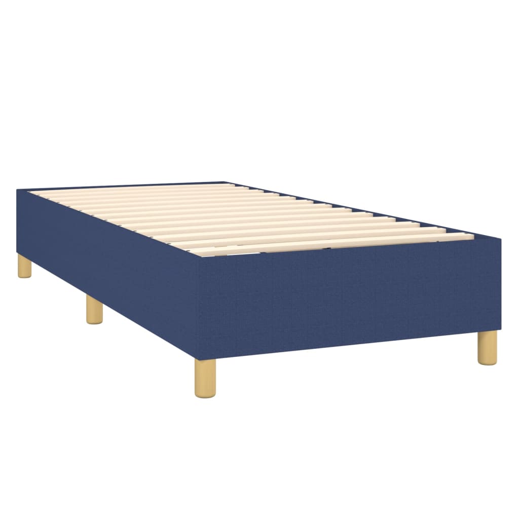 Krevet box spring s madracem LED plavi 90x190 cm od tkanine