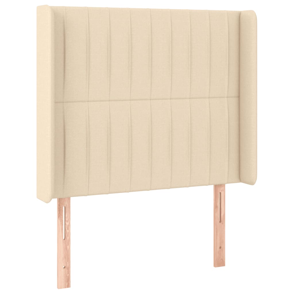 Krevet box spring s madracem LED krem 100x200 cm od tkanine