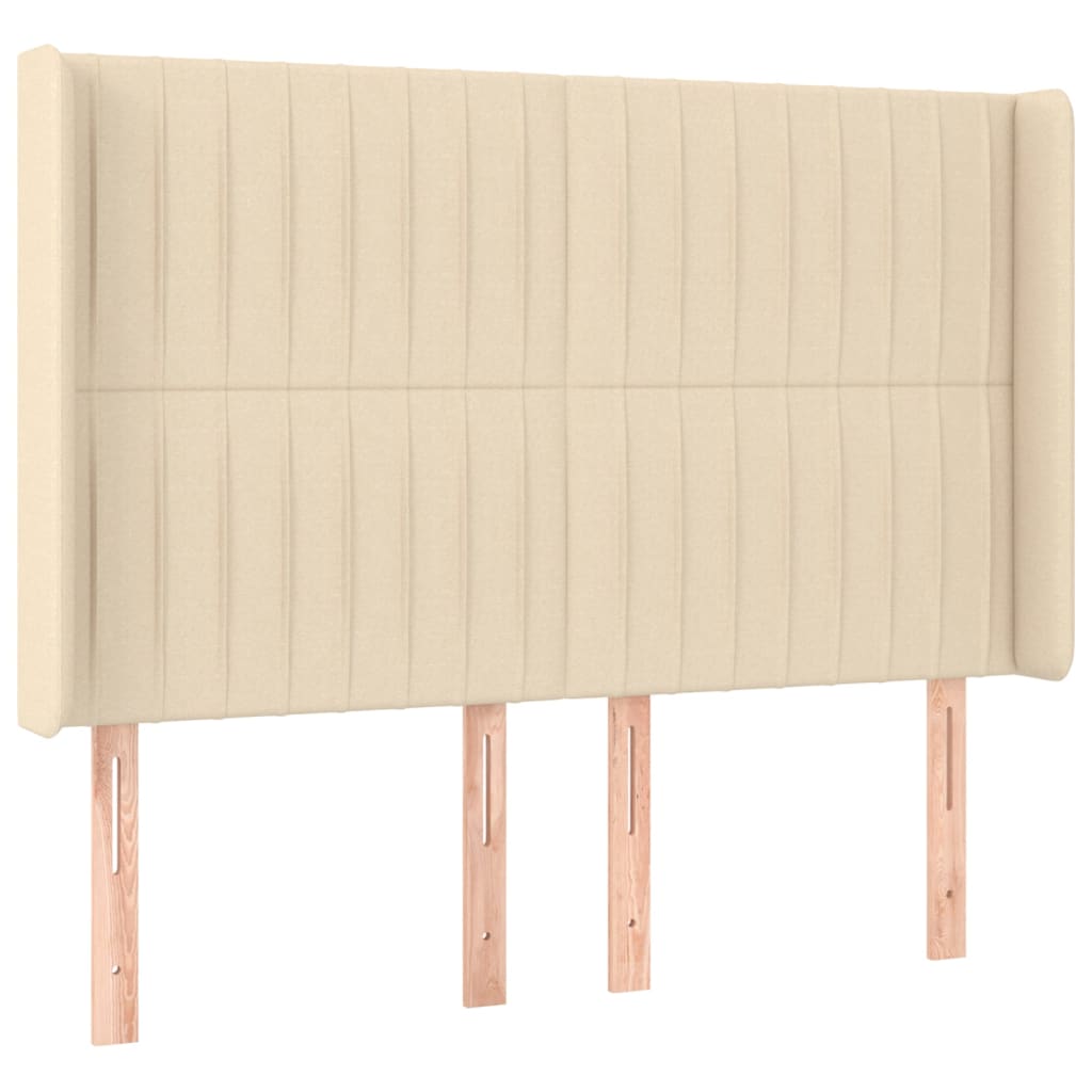 Krevet box spring s madracem LED krem 140x190 cm od tkanine