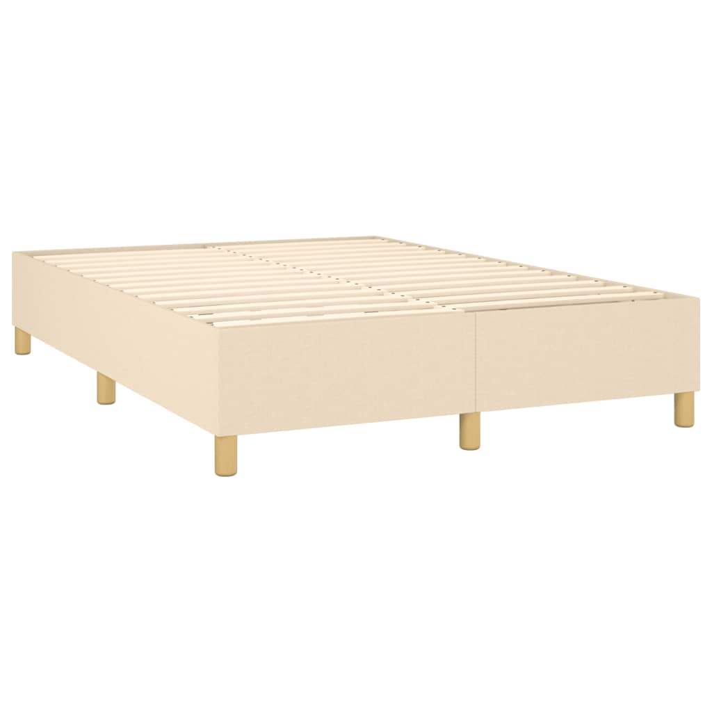 Krevet box spring s madracem LED krem 140x200 cm od tkanine