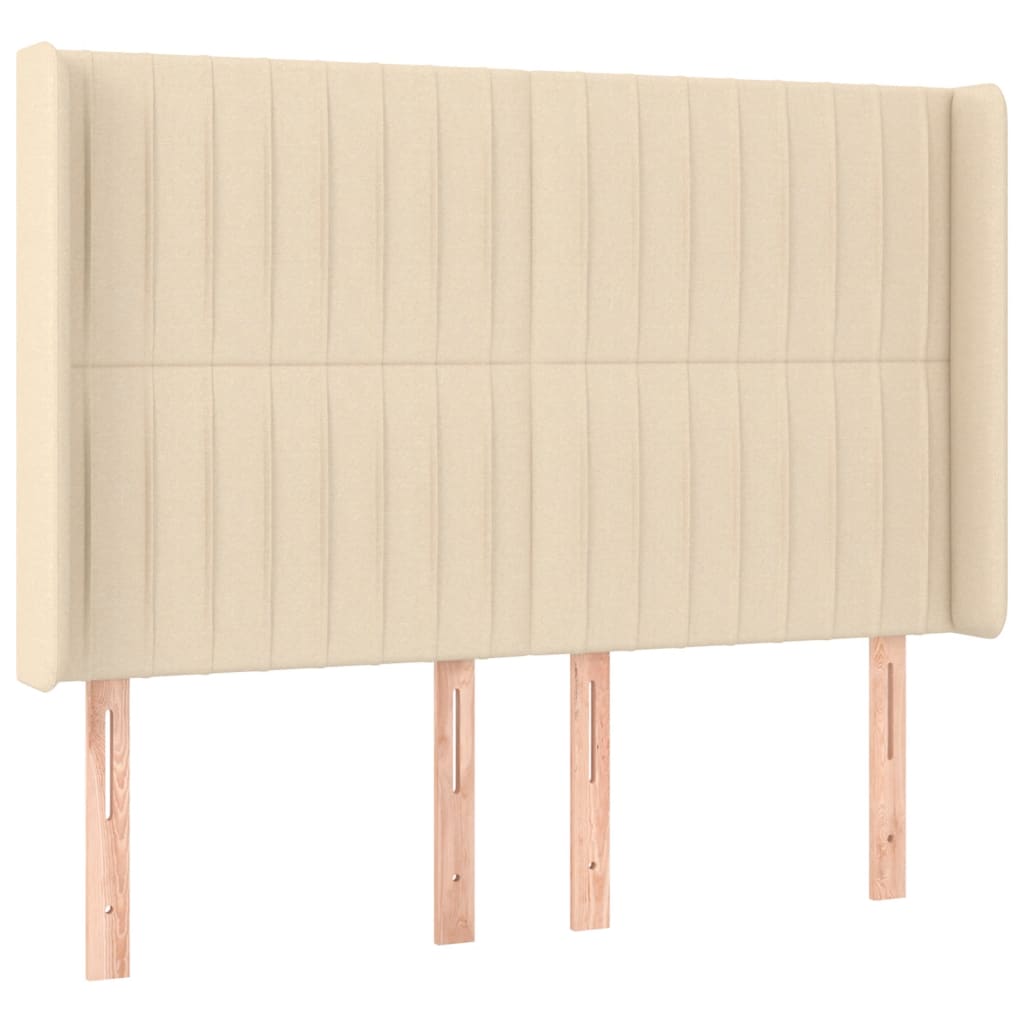 Krevet box spring s madracem LED krem 140x200 cm od tkanine