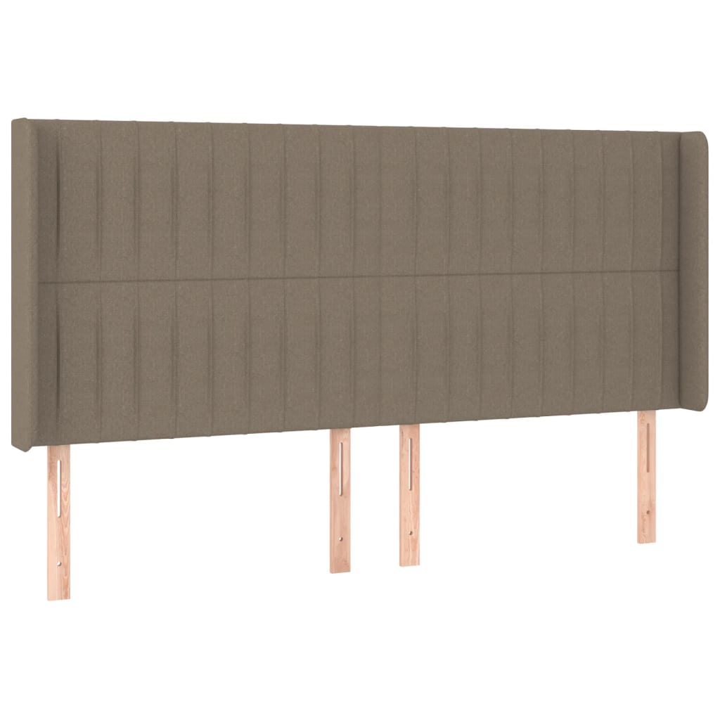 Krevet box spring s madracem LED smeđesivi 160x200 cm tkanina