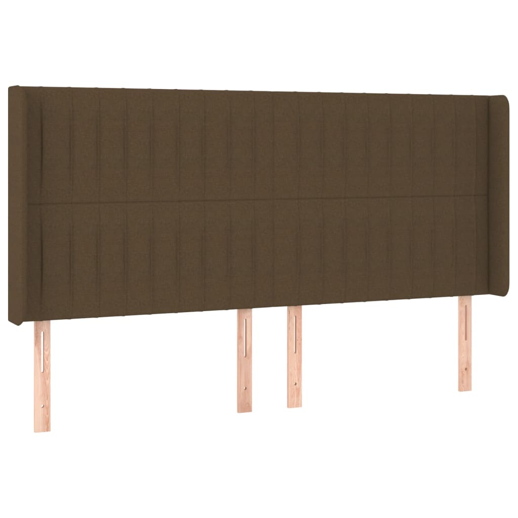 Krevet box spring s madracem LED tamnosmeđi 180x200 cm tkanina
