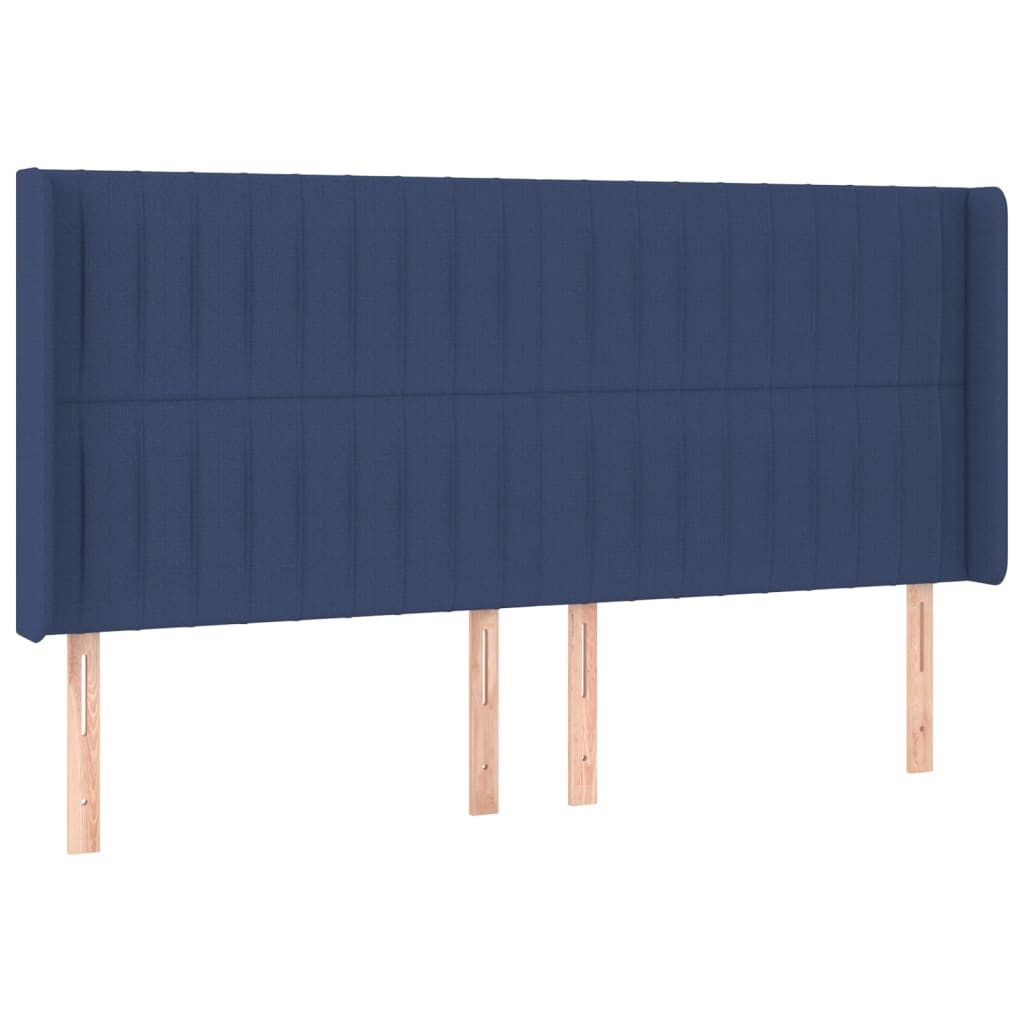 Krevet box spring s madracem LED plavi 180x200 cm od tkanine