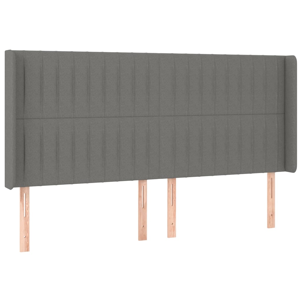 Krevet box spring s madracem LED tamnosivi 200x200 cm tkanina