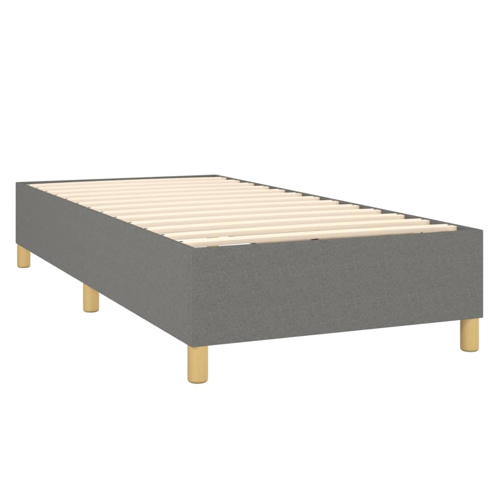 Krevet box spring s madracem LED tamnosivi 90x200 cm tkanina