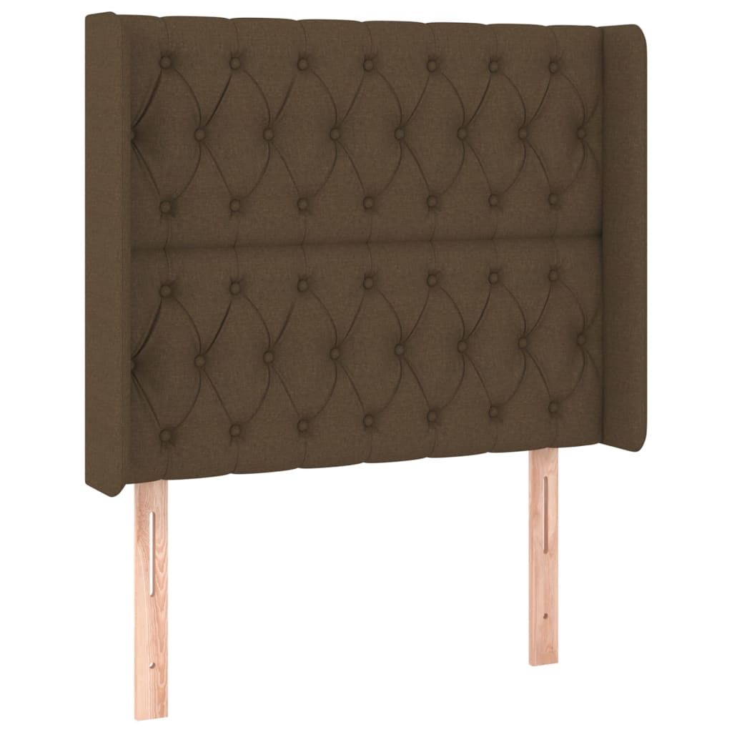 Krevet box spring s madracem LED tamnosmeđi 100x200 cm tkanina