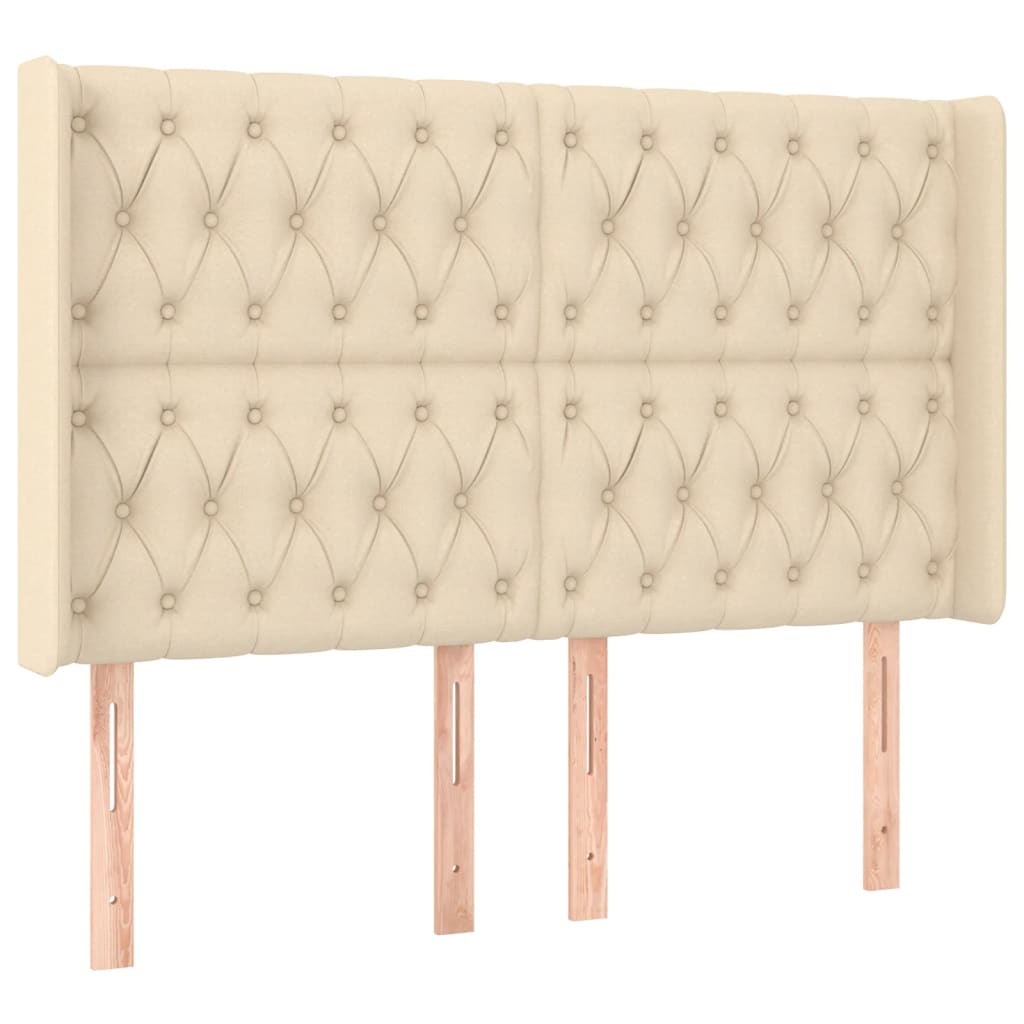 Krevet box spring s madracem LED krem 140x190 cm od tkanine