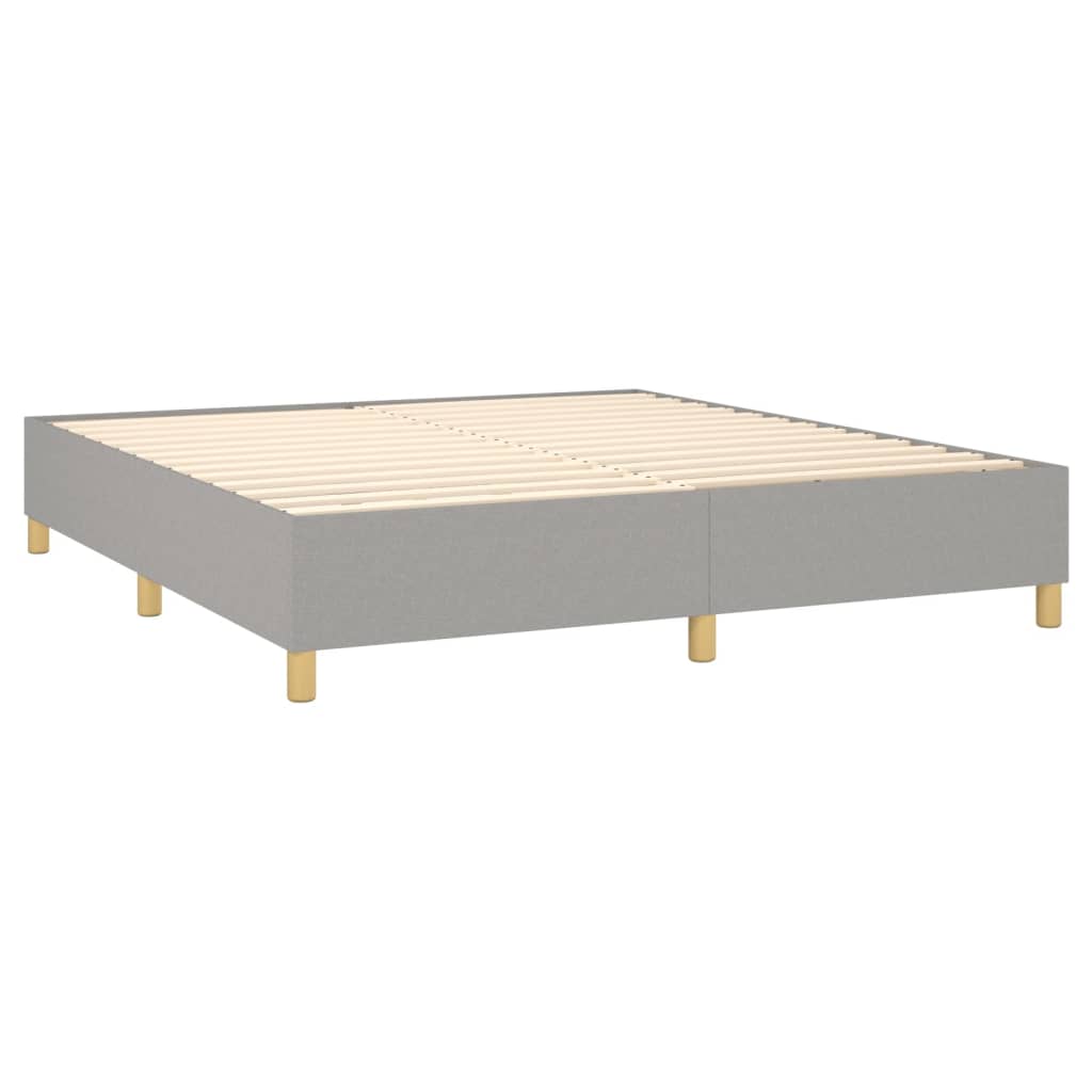 Krevet box spring s madracem LED svjetlosivi 160x200 cm tkanina