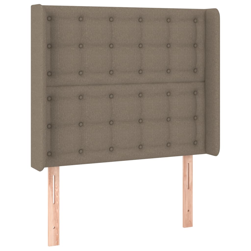 Krevet box spring s madracem LED smeđesivi 90x190 cm tkanina