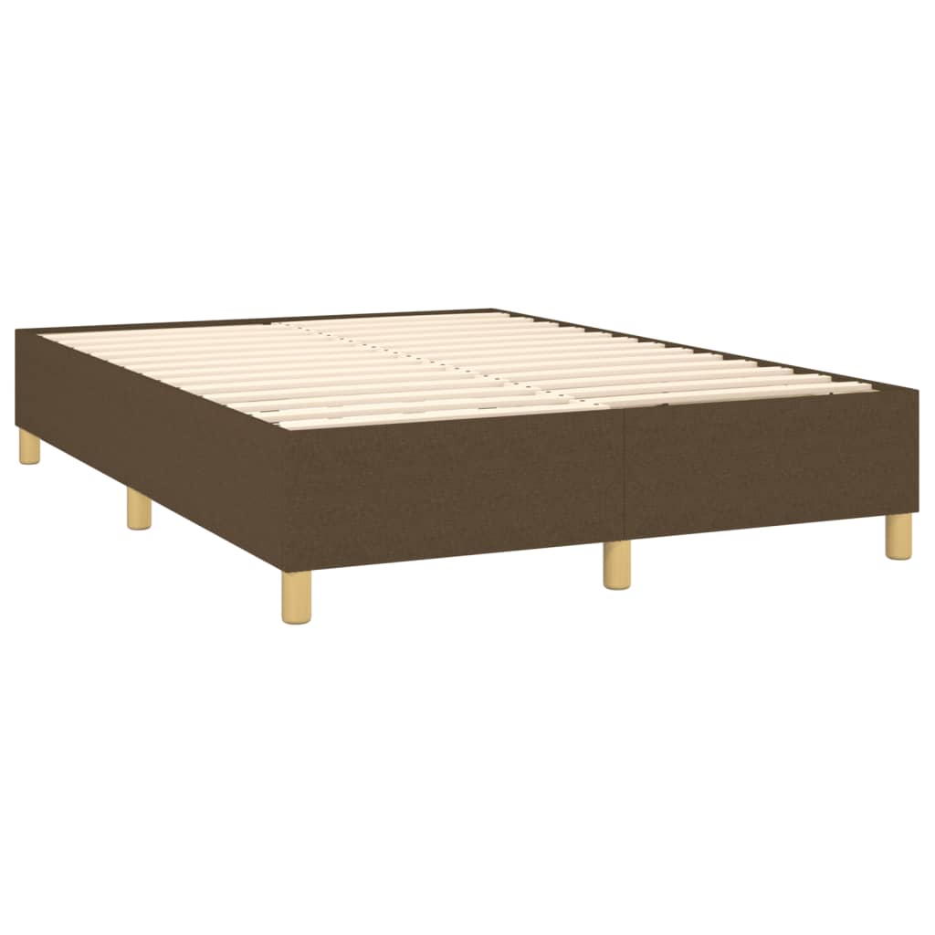 Krevet box spring s madracem LED tamnosmeđi 140x190 cm tkanina