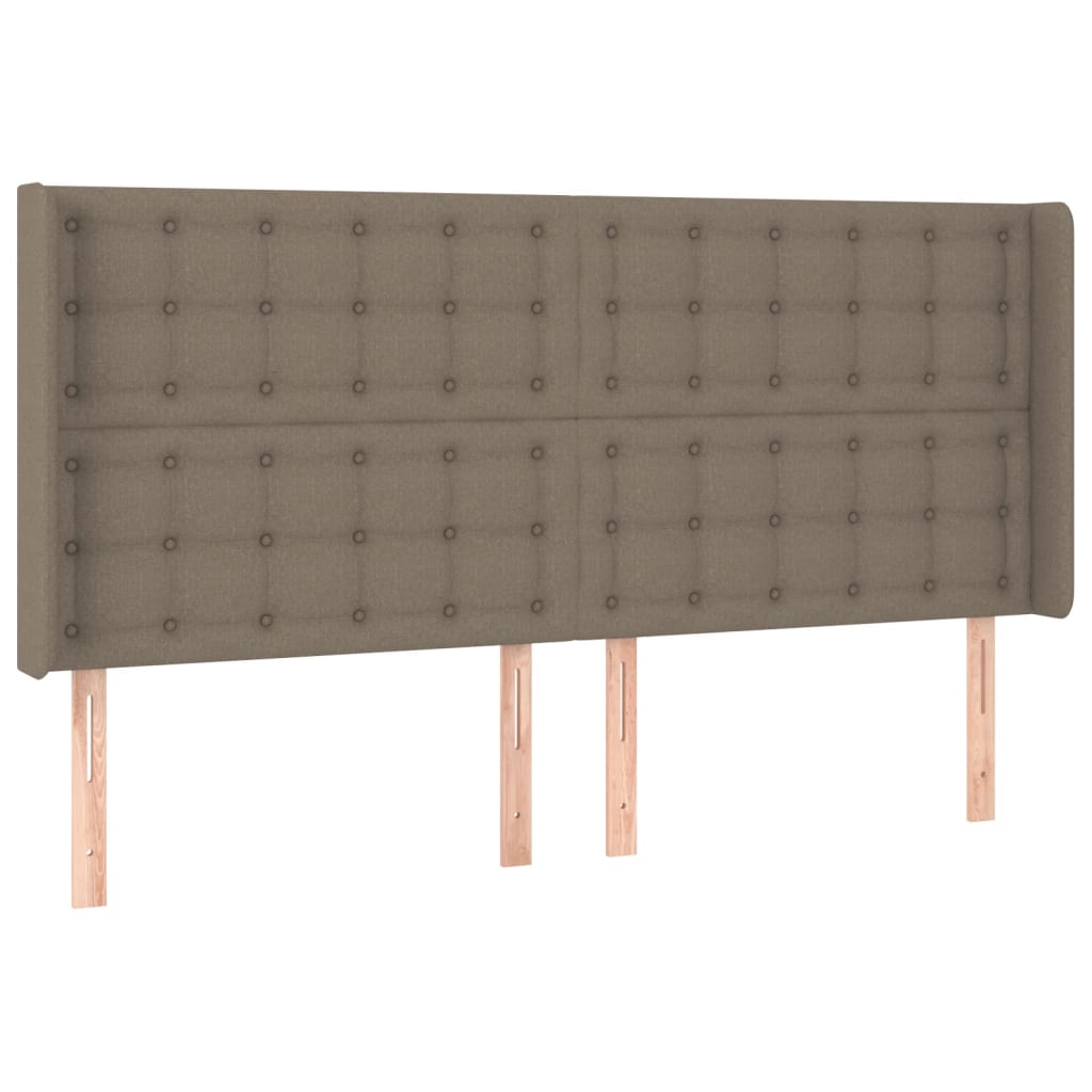 Krevet box spring s madracem LED smeđesivi 160x200 cm tkanina