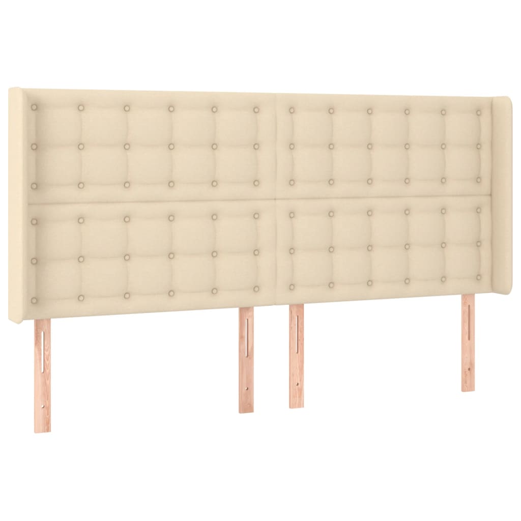 Krevet box spring s madracem LED krem 160x200 cm od tkanine