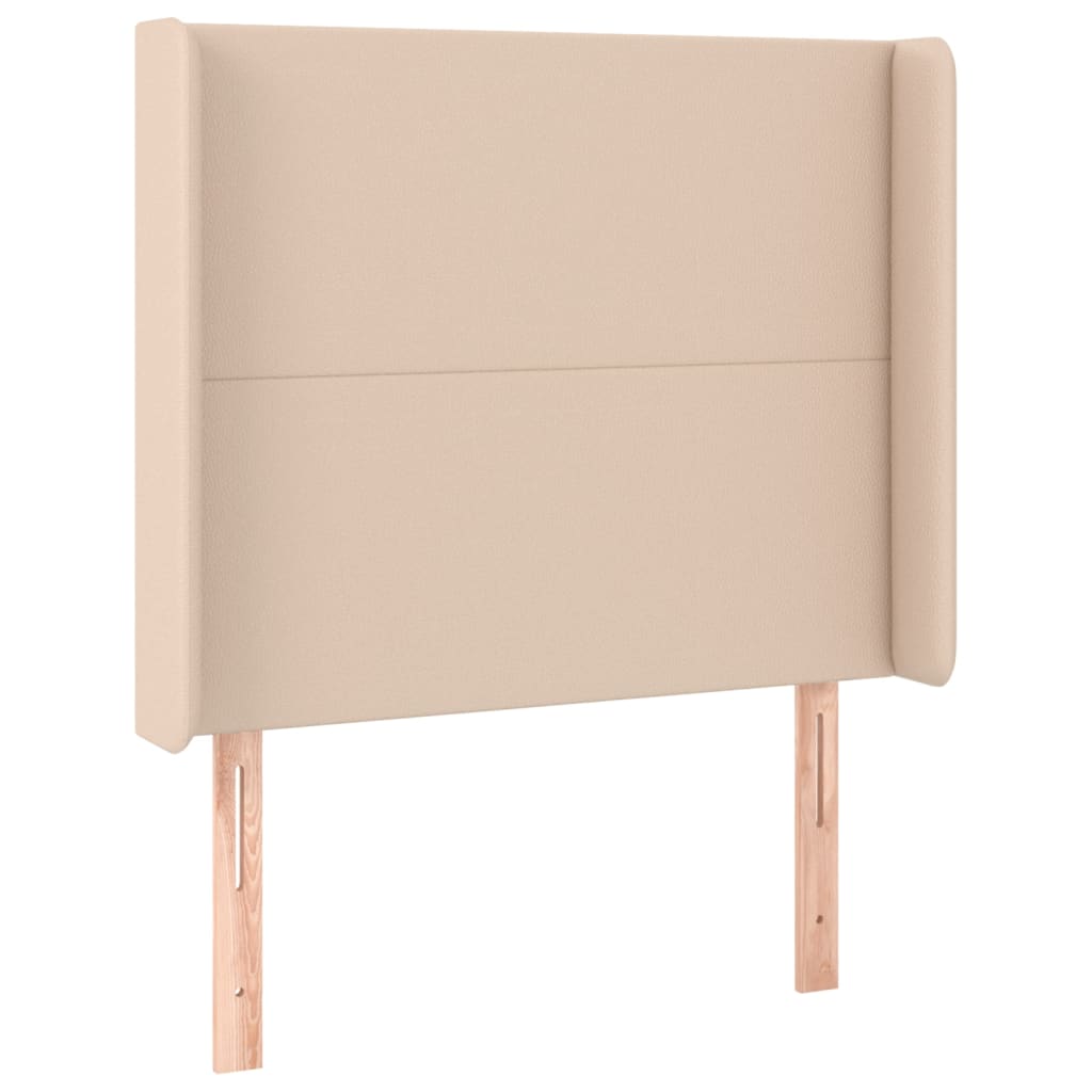 Krevet box spring madrac LED cappuccino 100x200cm umjetna koža