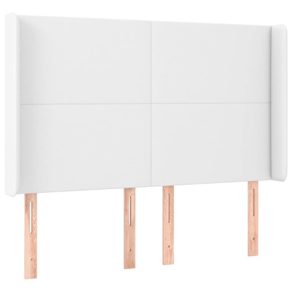 Krevet box spring s madracem LED bijeli 140x190 cm umjetna koža
