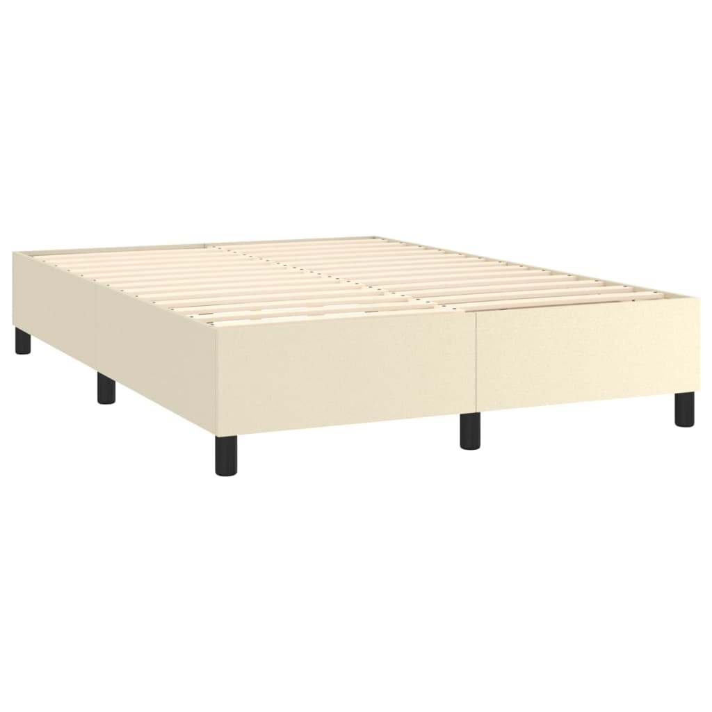 Krevet box spring s madracem LED krem 140x190cm od umjetne kože