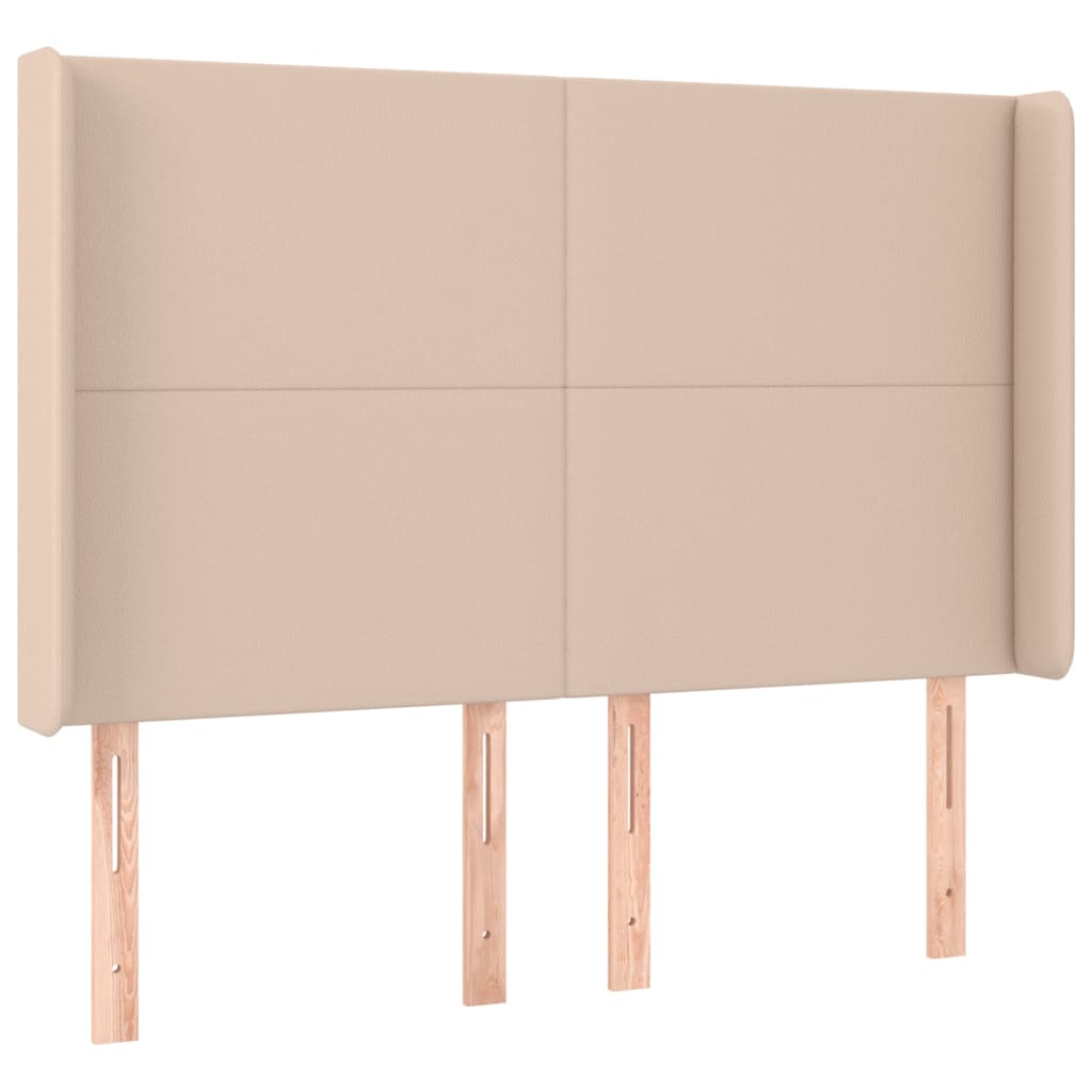 Krevet box spring madrac LED cappuccino 140x190cm umjetna koža