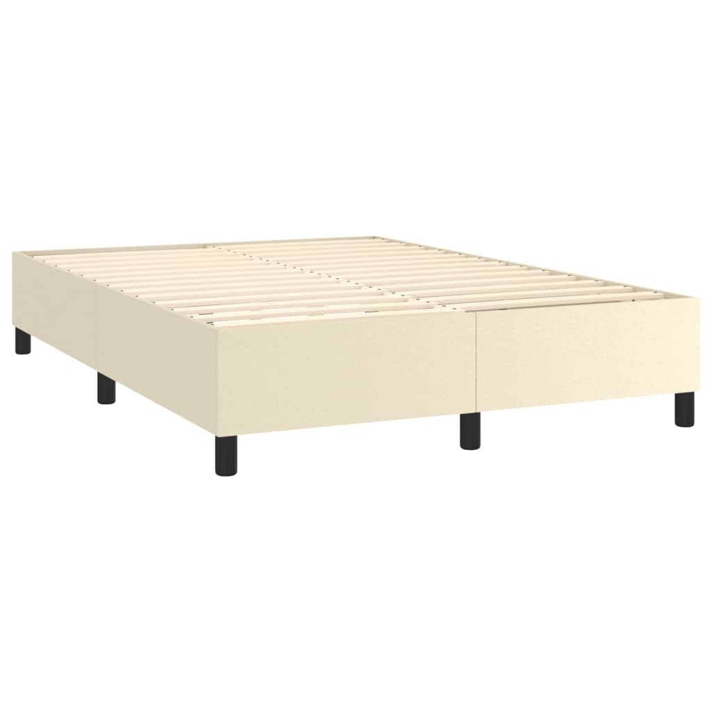 Krevet box spring s madracem LED krem 140x200cm od umjetne kože