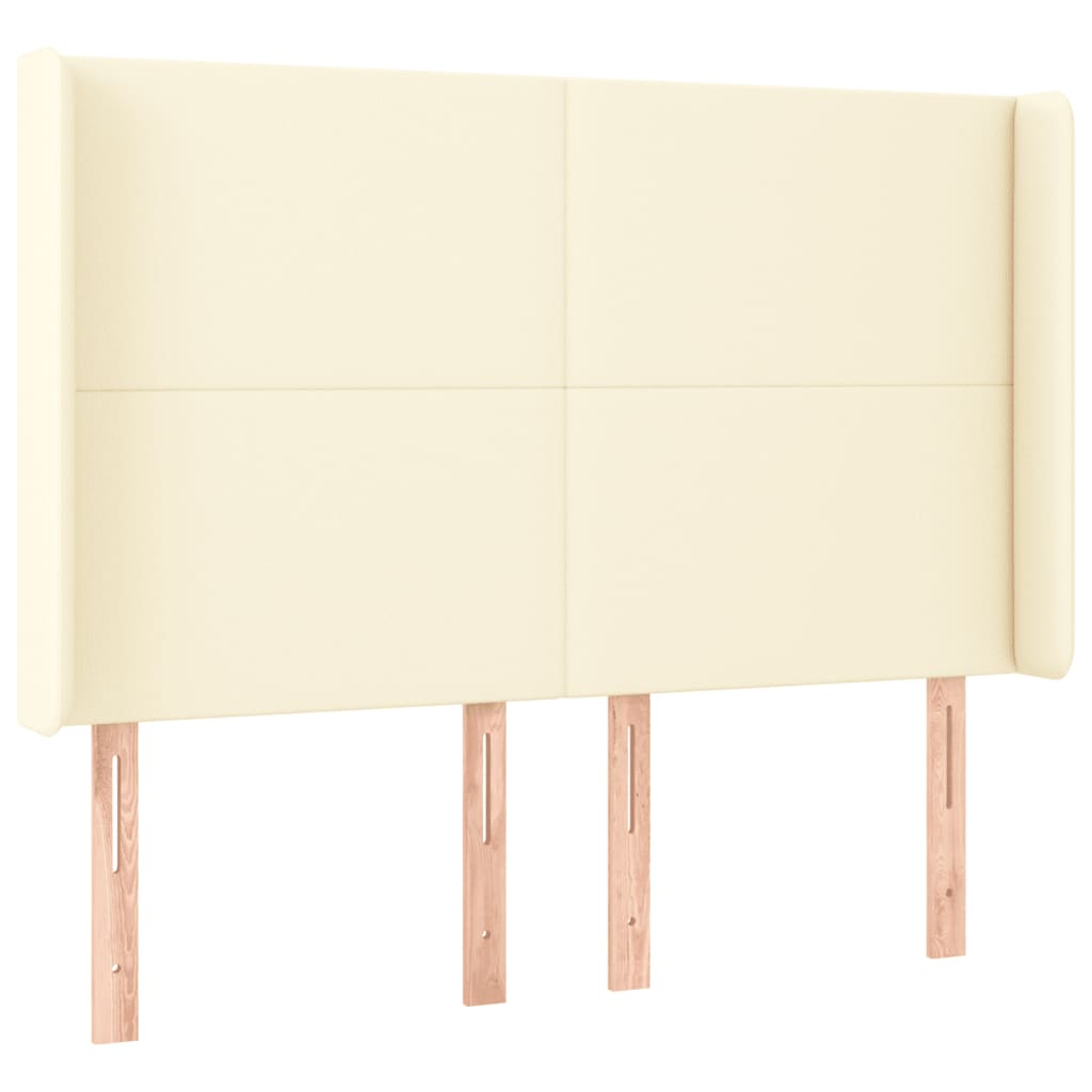 Krevet box spring s madracem LED krem 140x200cm od umjetne kože