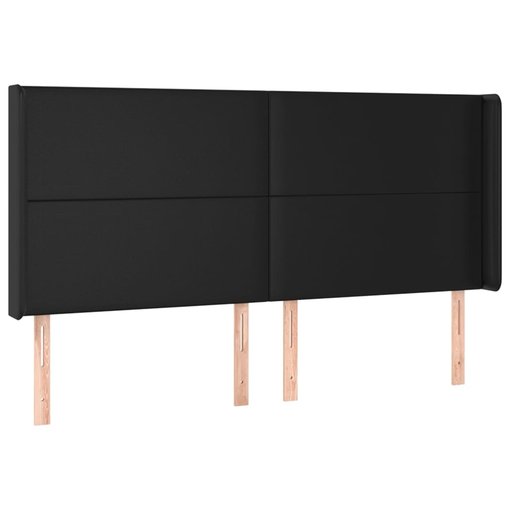 Krevet box spring s madracem LED crni 200x200cm od umjetne kože