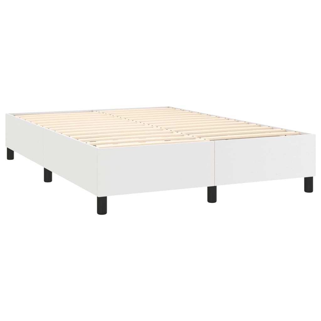 Krevet box spring s madracem LED bijeli 140x200 cm umjetna koža