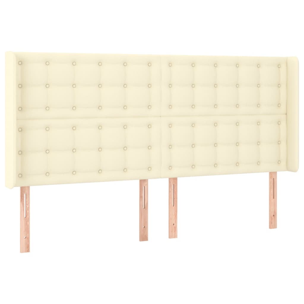 Krevet box spring s madracem LED krem 180x200cm od umjetne kože
