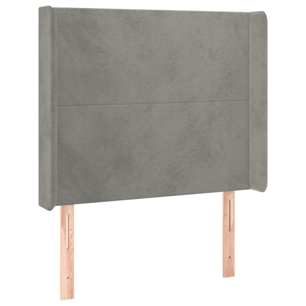 Krevet box spring s madracem LED svjetlosivi 80x200 cm baršun