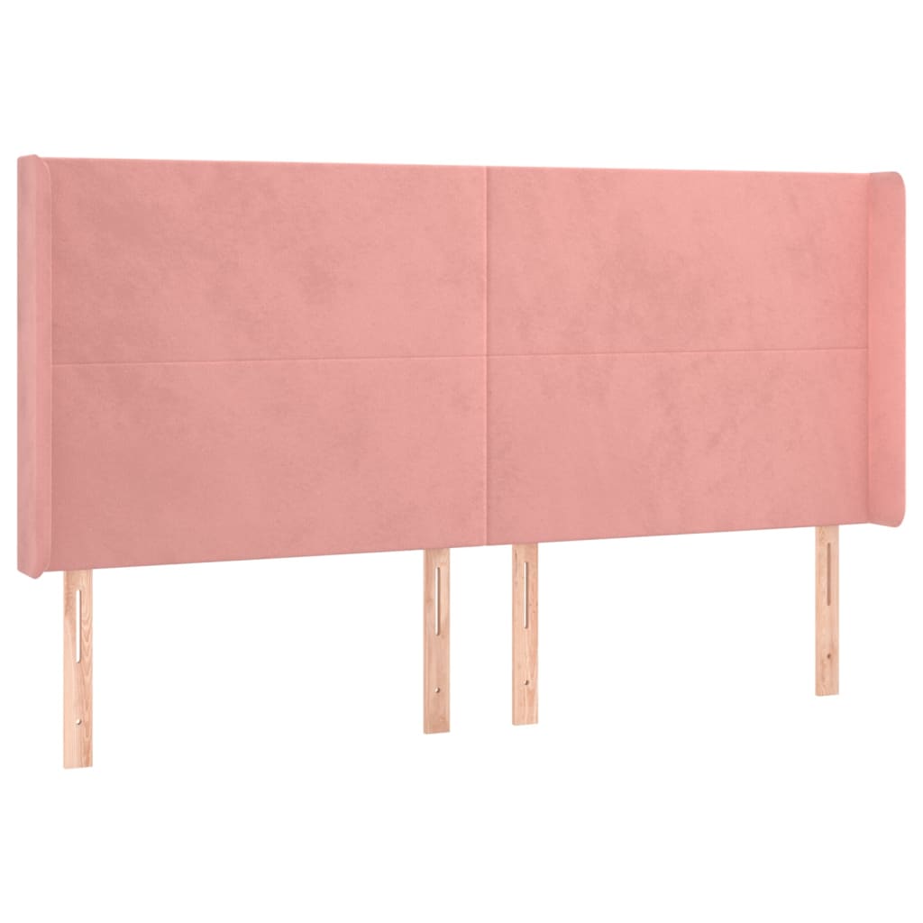 Krevet box spring s madracem LED ružičasti 180x200cm baršunasti