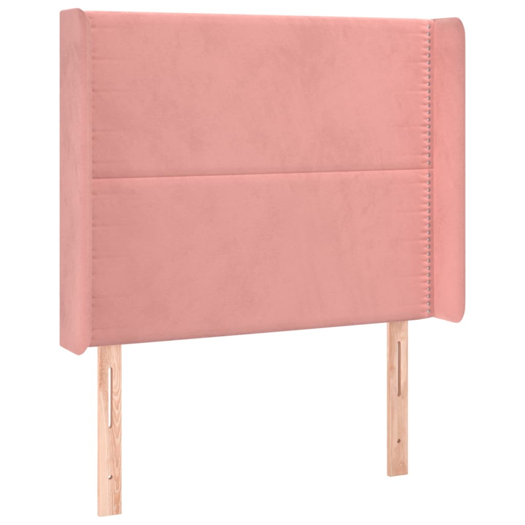Krevet box spring s madracem LED ružičasti 100x200cm baršunasti