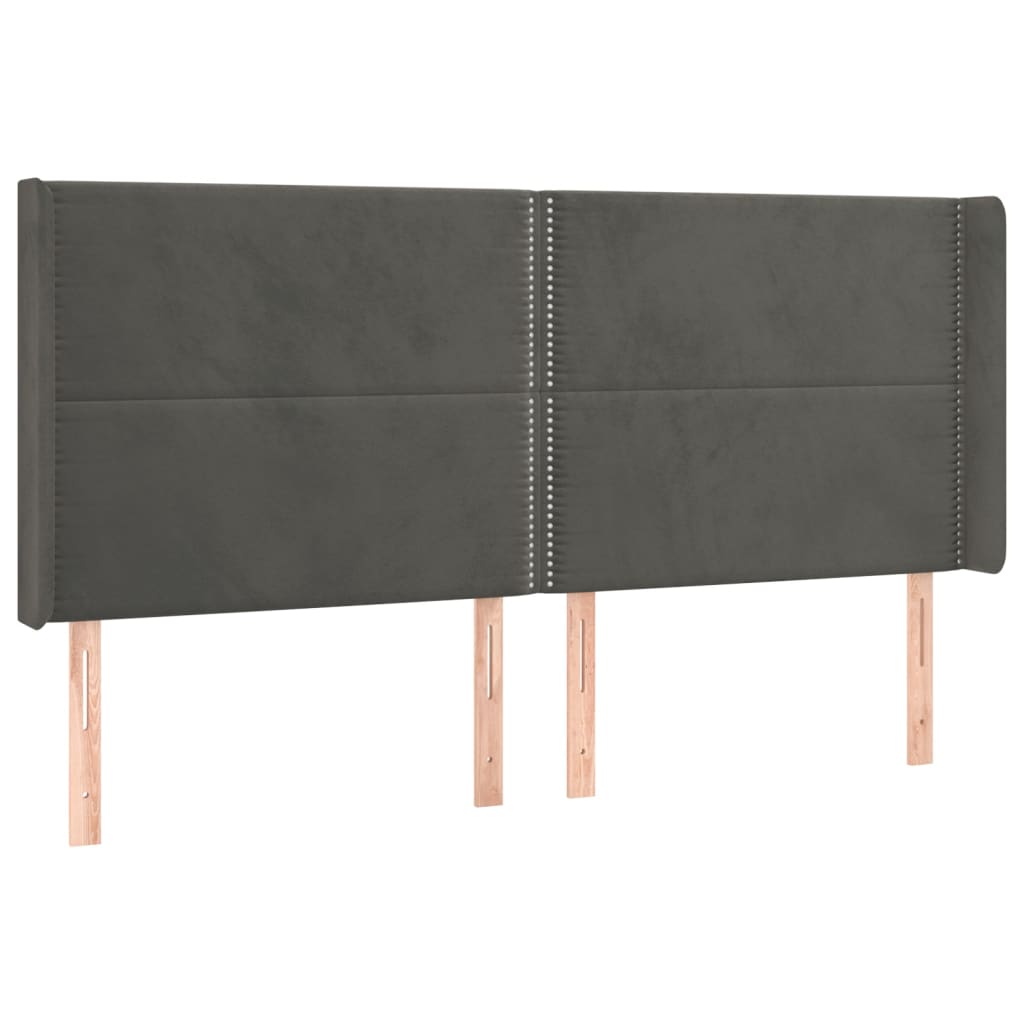 Krevet box spring s madracem LED tamnosivi 200x200 cm baršun