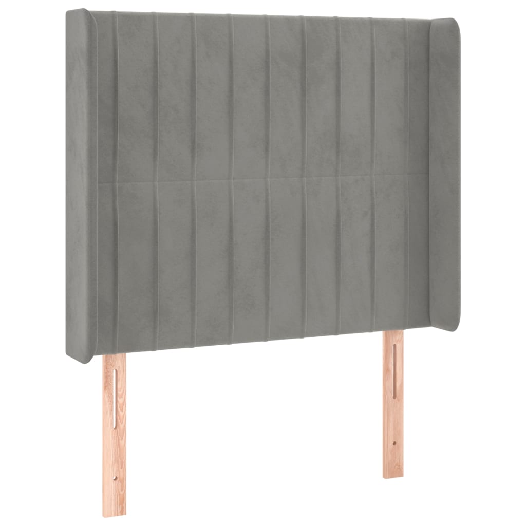 Krevet box spring s madracem LED svjetlosivi 80x200 cm baršun
