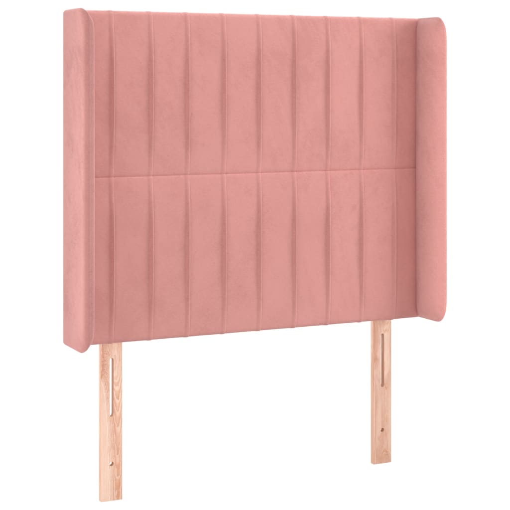 Krevet box spring s madracem LED ružičasti 100x200cm baršunasti