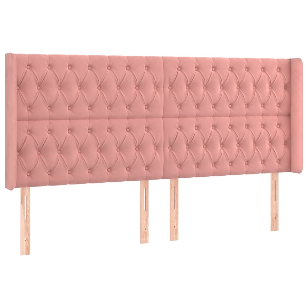 Krevet box spring s madracem LED ružičasti 180x200cm baršunasti